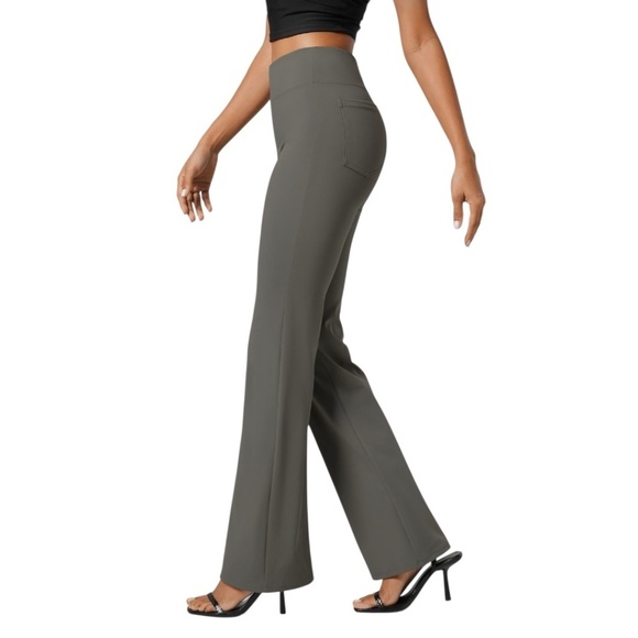 Halara Flex™ High Waisted Back Side Pocket Slight Flare Work Pants - Picture 3 of 5